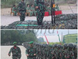 Upacara Tradisi Pembaretan Prajurit Infanteri Dipimpin Danrindam I Bukit Barisan